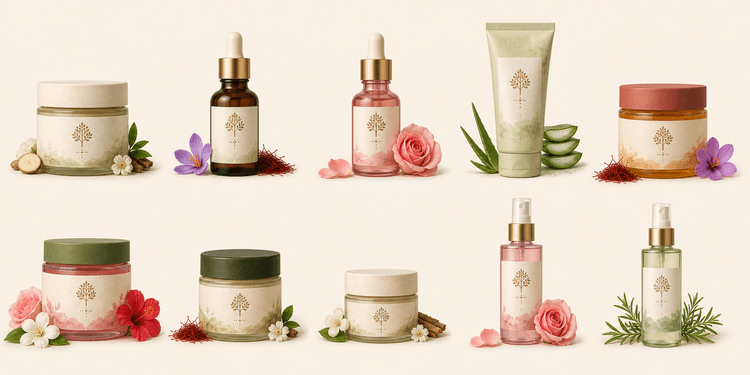 Face care ingredient layout